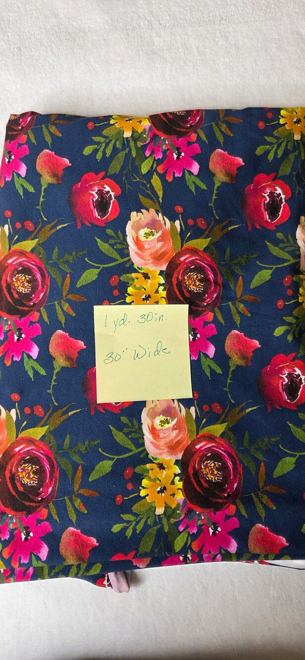 1 Yard 30 Inches Floral Fabric